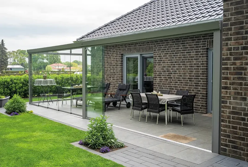 Kaltwintergarten Aluminium 500x250cm VSG grau