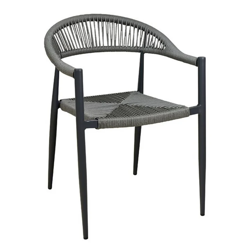 Danino Grey - Terrassenstuhl mit Armlehne wetterfest - Stapelbar