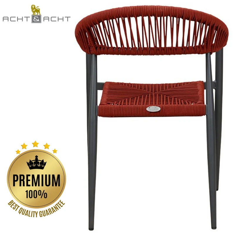 Danino Red - Terrassenstuhl mit Armlehne wetterfest - Stapelbar