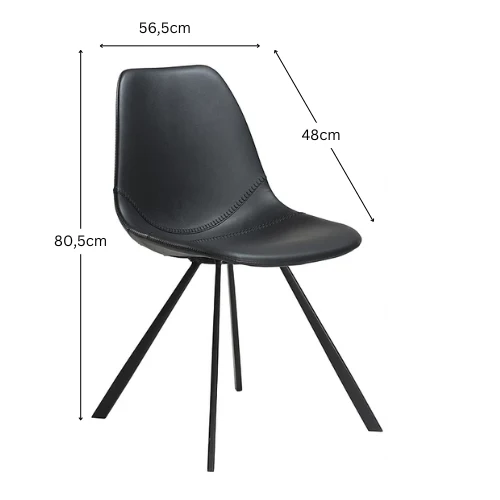 PU-Leder Stuhl Schwarz