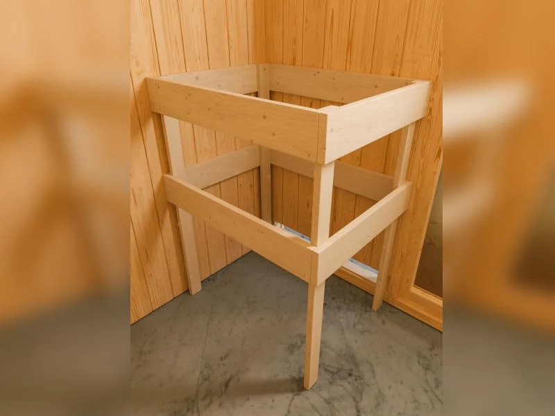 Karibu Sauna Antonia inkl. 9 kW Ofen ext. Steuerung mit klassischer Saunatür -mit Dachkranz-