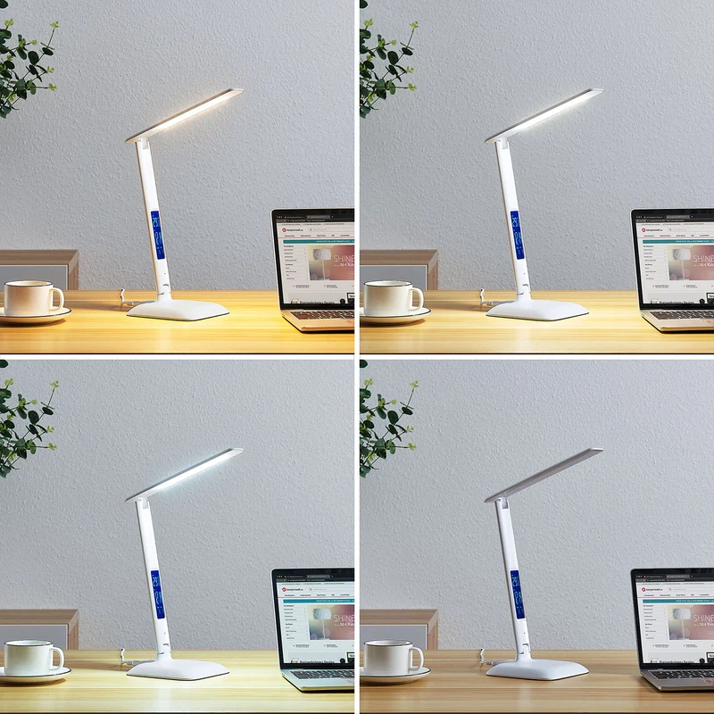 B-Ware Lindby Ludmilla LED-Tischlampe Display Schreibtischlampe Bürotischleuchte weiß