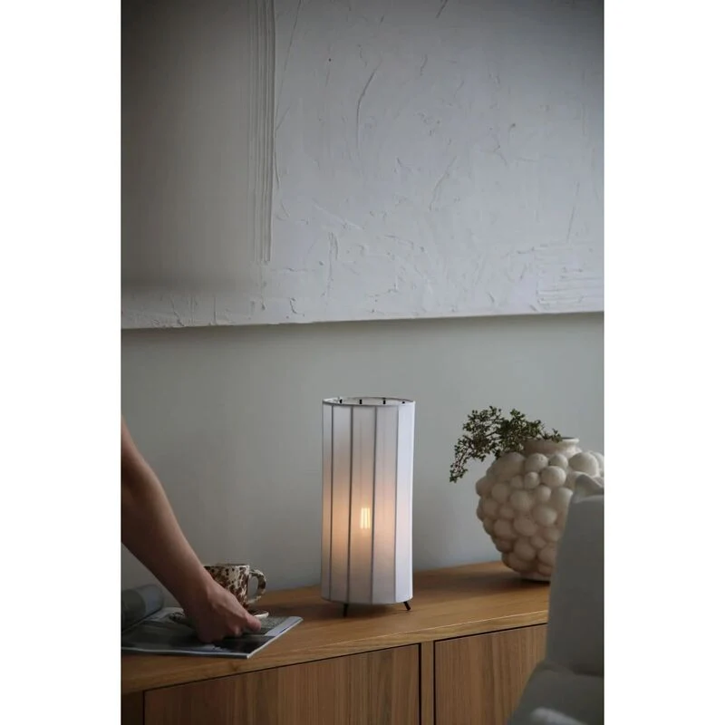 B-Ware Markslöjd Tischlampe Leuchte Hikari Tisch Lampe Stoff Metall weiß 31,5 cm E27