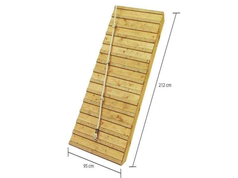 Karibu Stelzenhaus Fidel terragrau + Rutsche blau + Holzrampe
