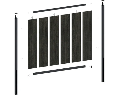 B-Ware Profil Schiene Konsta Profil Verto Zaun Aluminium Metall Schwarz