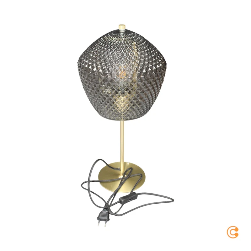B-Ware Nordlux Tischleuchte Lampe Orbiform Glas rauchgrau transparent Schalter E27977