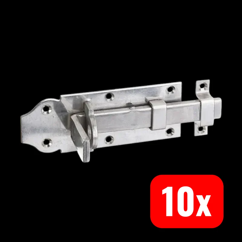 10x B-Ware GAH Alberts Schlossriegel Tür Edelstahl Gelb Gerade Mit Schlaufe 120mm 10 STÜCK