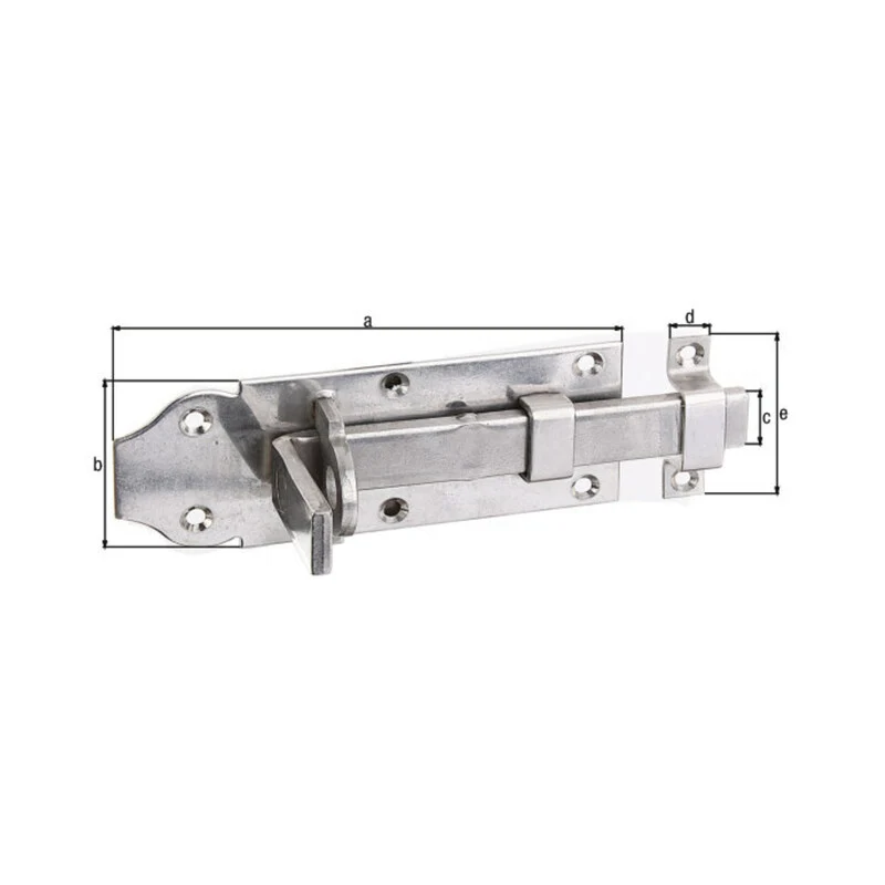 10x B-Ware GAH Alberts Schlossriegel Tür Edelstahl Gelb Gerade Mit Schlaufe 120mm 10 STÜCK