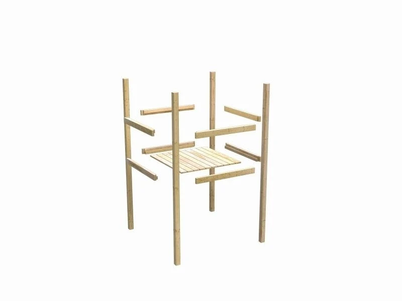 Karibu Stelzenhaus Fidel naturbelassen + Holzrampe