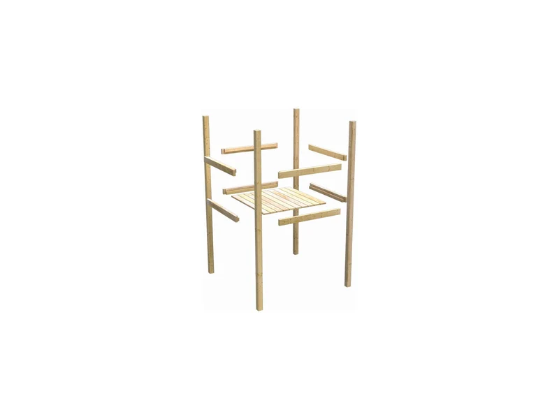 Karibu Stelzenhaus Fidel terragrau + Rutsche blau