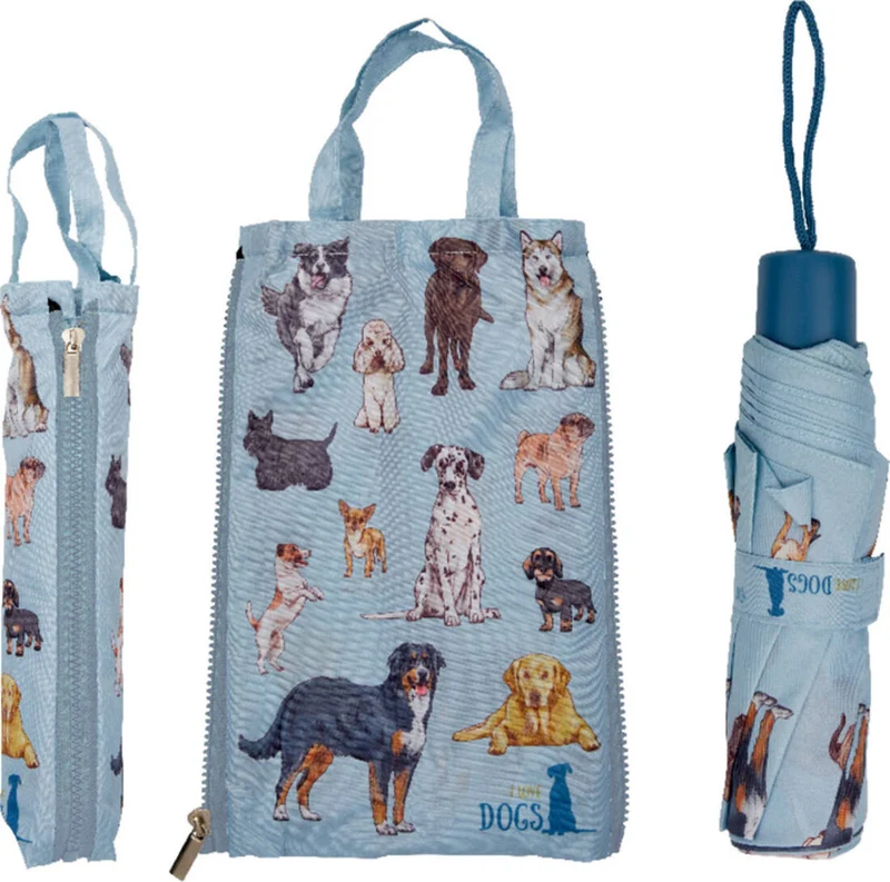 Taschenschirm mit Hundemotiv