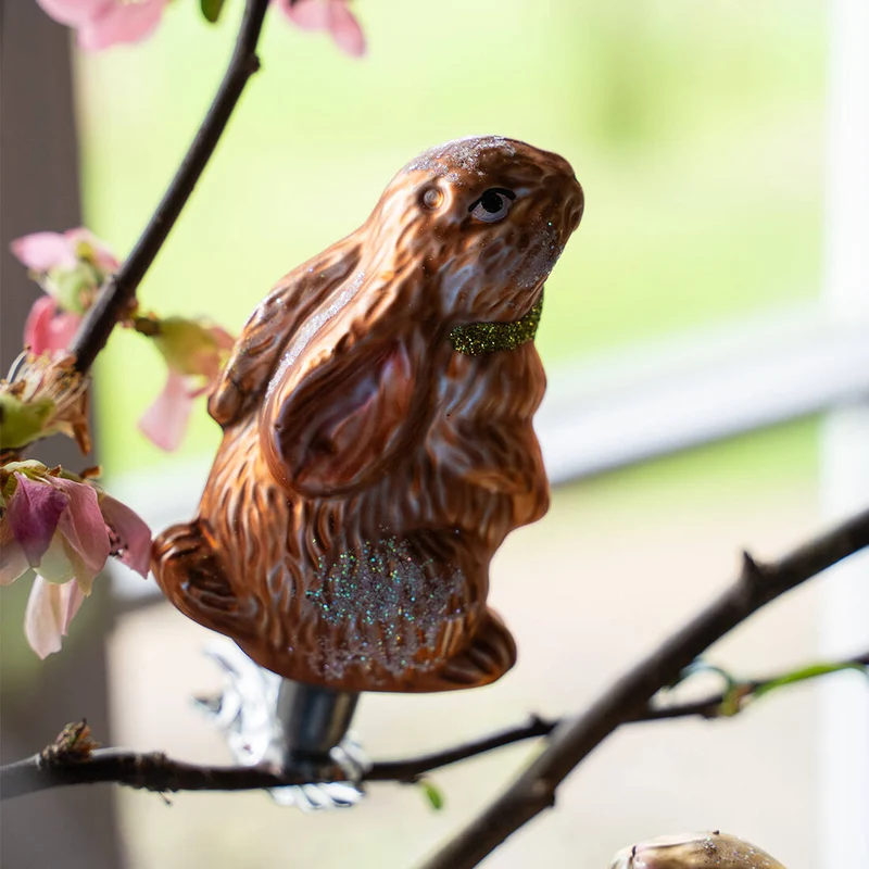 Zweigschmuck Glashasen-Duo