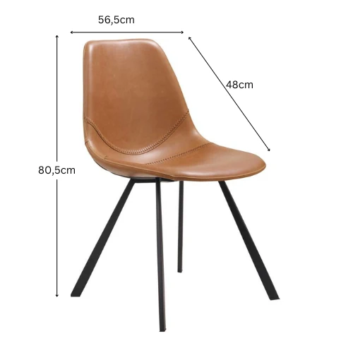 PU-Leder Stuhl Cognac
