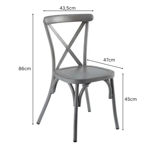 Outdoor Stuhl aus Aluminium in Anthrazit Holzoptik