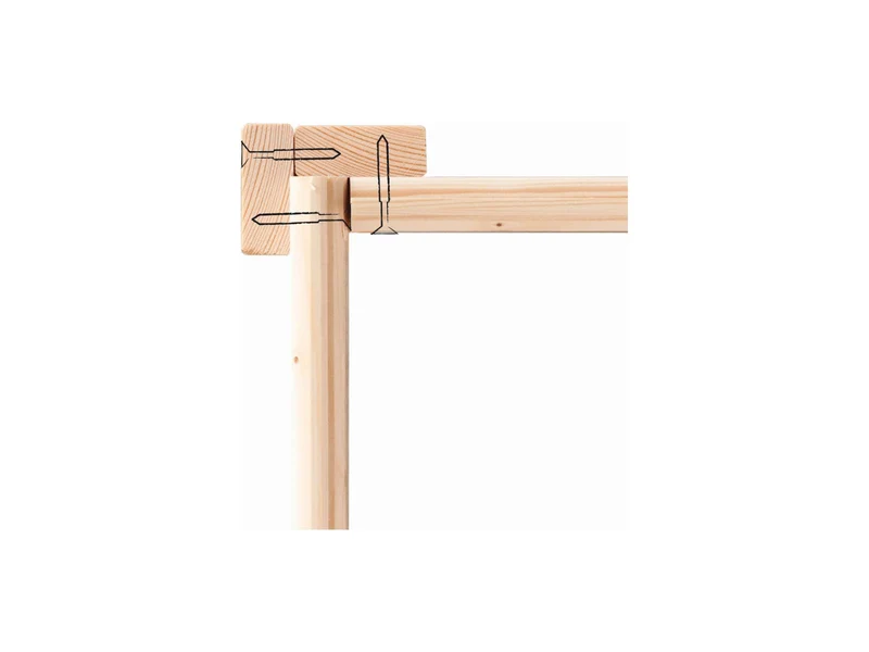 Karibu Stelzenhaus Benjamin naturbelassen mit Holzrampe