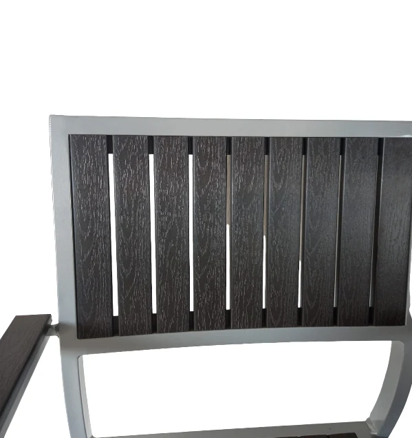 Terrassenstuhl mit Armlehne wetterfest Anthrazit