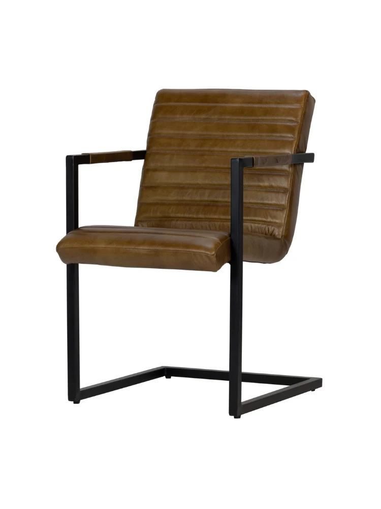 Elona Armstuhl Büffelleder Cognac
