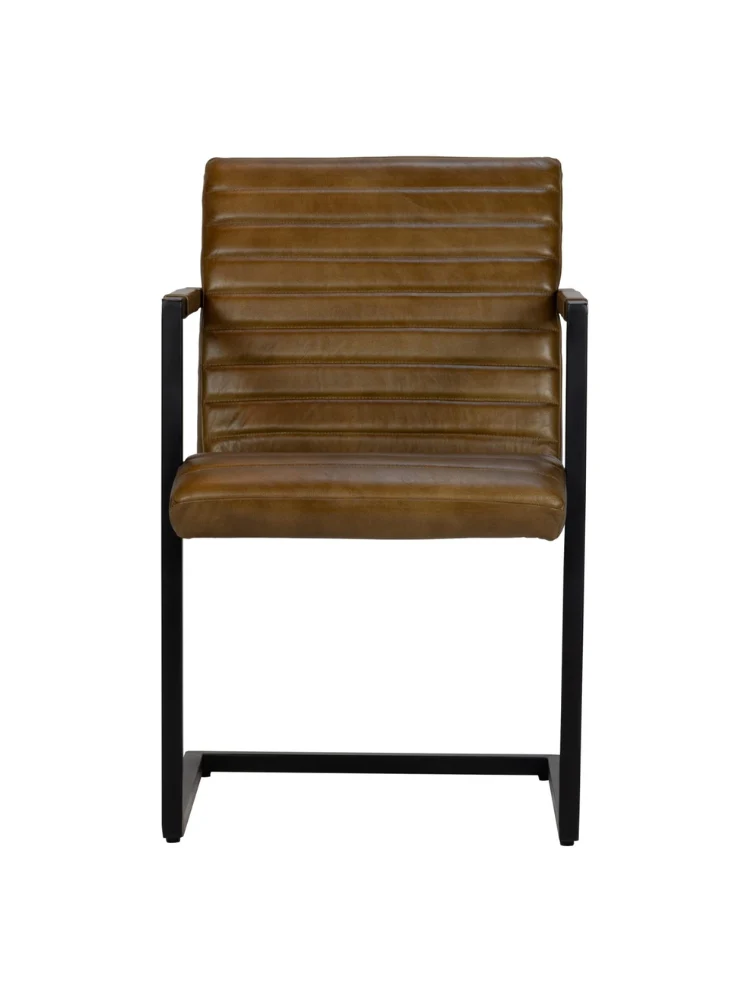 Elona Armstuhl Büffelleder Cognac