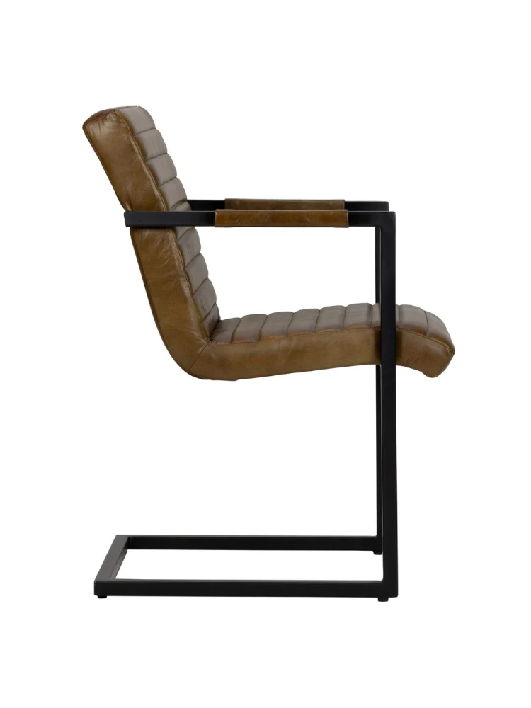Elona Armstuhl Büffelleder Cognac