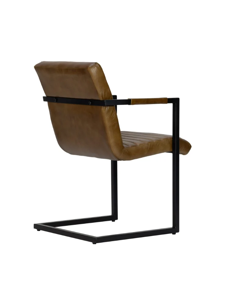 Elona Armstuhl Büffelleder Cognac