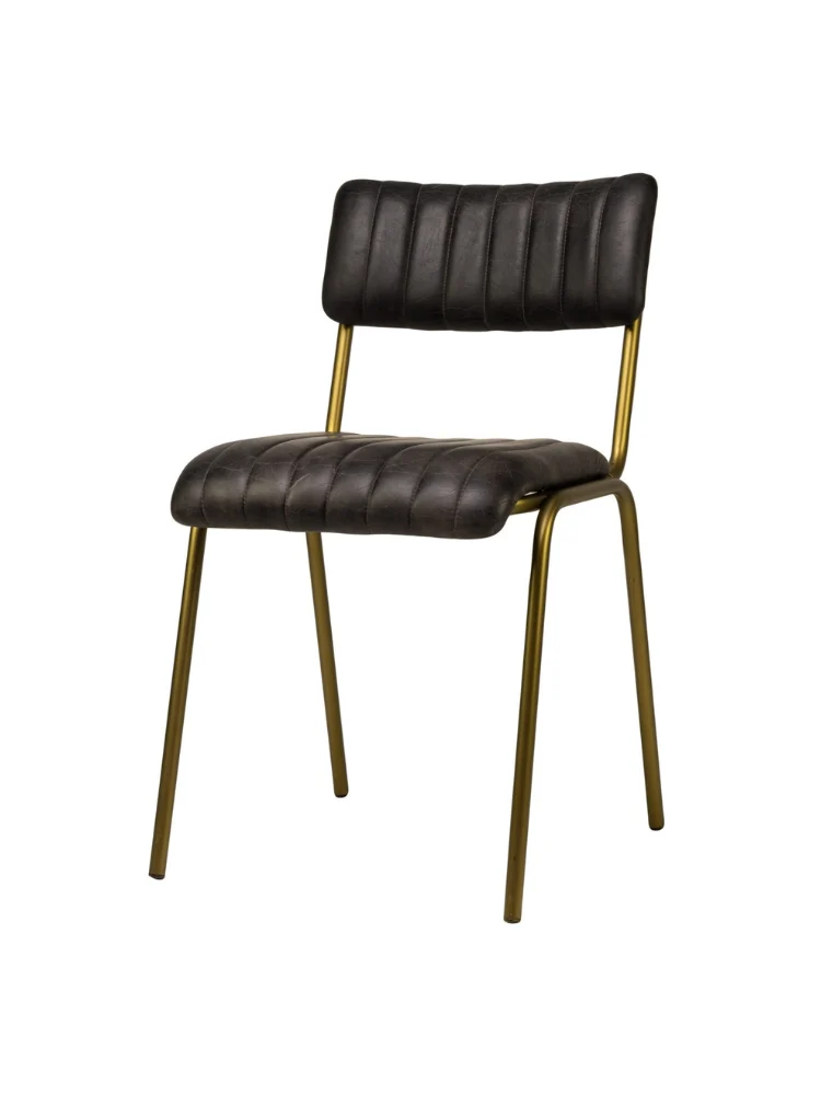 Lody-Bl Stuhl Leder Schwarz