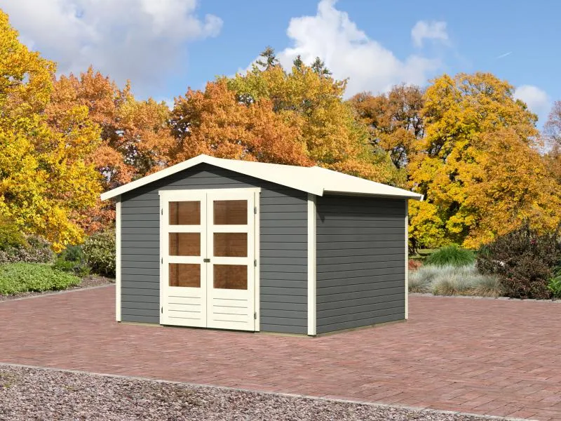 Karibu Gartenhaus Amberg 4 terragrau