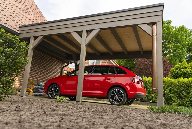 Flachdachcarport aus Holz 300x500cm