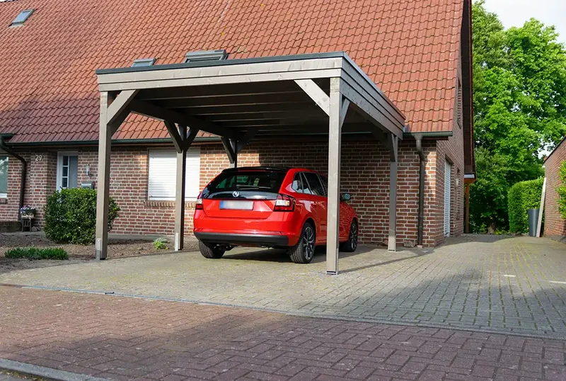 Flachdachcarport aus Holz 300x500cm