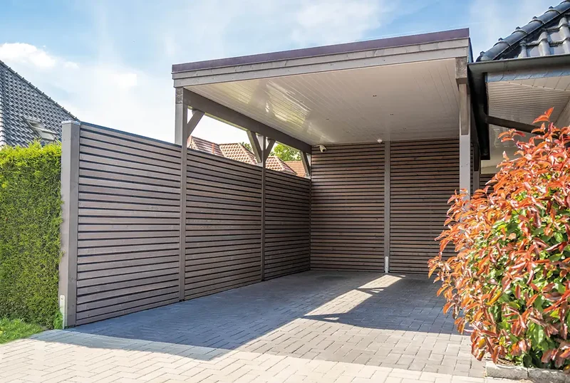 Flachdachcarport aus Holz 300x500cm