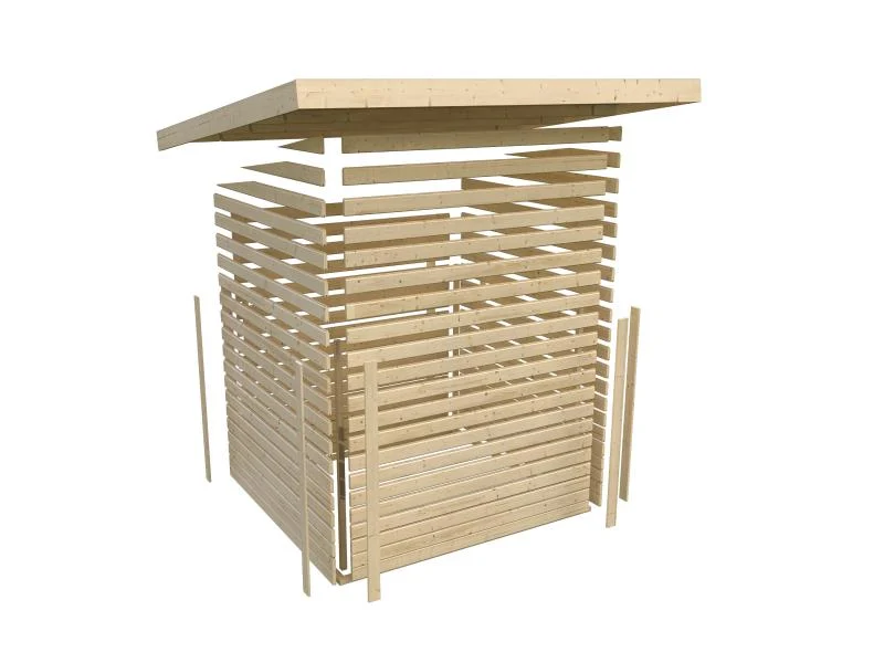 Karibu Gartenhaus Kandern 1 natur mit Anbaudach 2,35 m