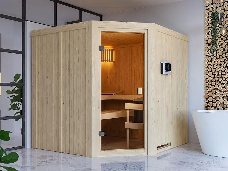 Karibu Sauna Kotka 68 mm inkl. 9 kW Ofen externe Steuerung