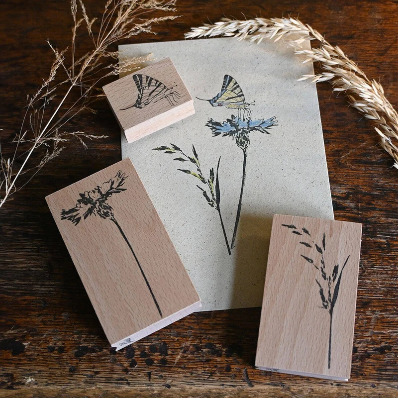 Stempelset Kornblume / Wiesenschwingel / Segelfalter
