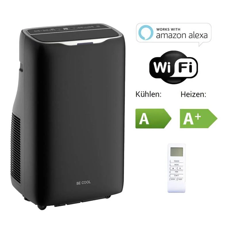 B-Ware Be Cool Monoblock-Klimagerät 14000 BTU Heizgerät Kühlen Heizen schwarz 120m³