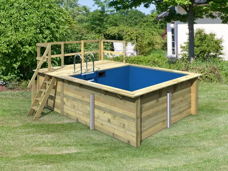 Karibu Rechteck Pool Größe 1 inkl. Terrasse 3,5 m