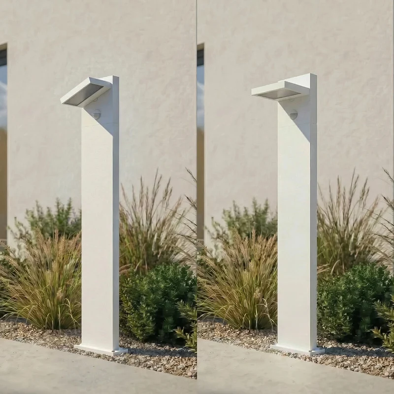 B-Ware Lucande Wegeleuchte Gartenleuchte Silvan LED Pollerleuchte mit Sensor weiß 100cm