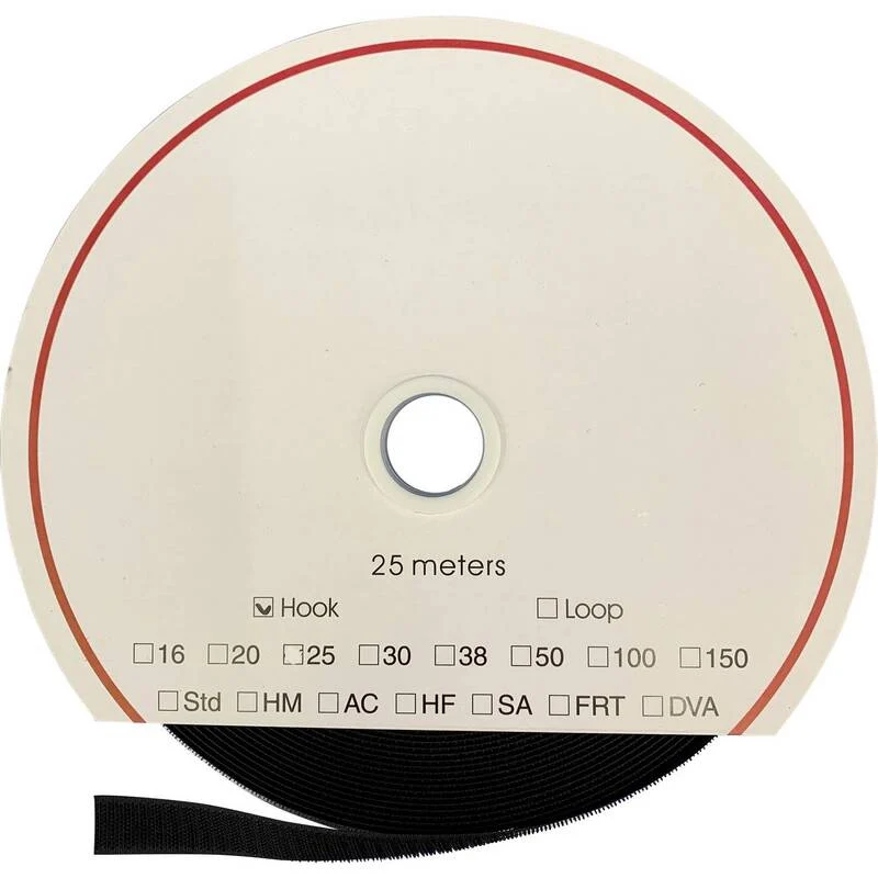 B-Ware FASTECH Klettband selbstklebend 25000mm x 16mm schwarz Haftteil Acrylat 25m