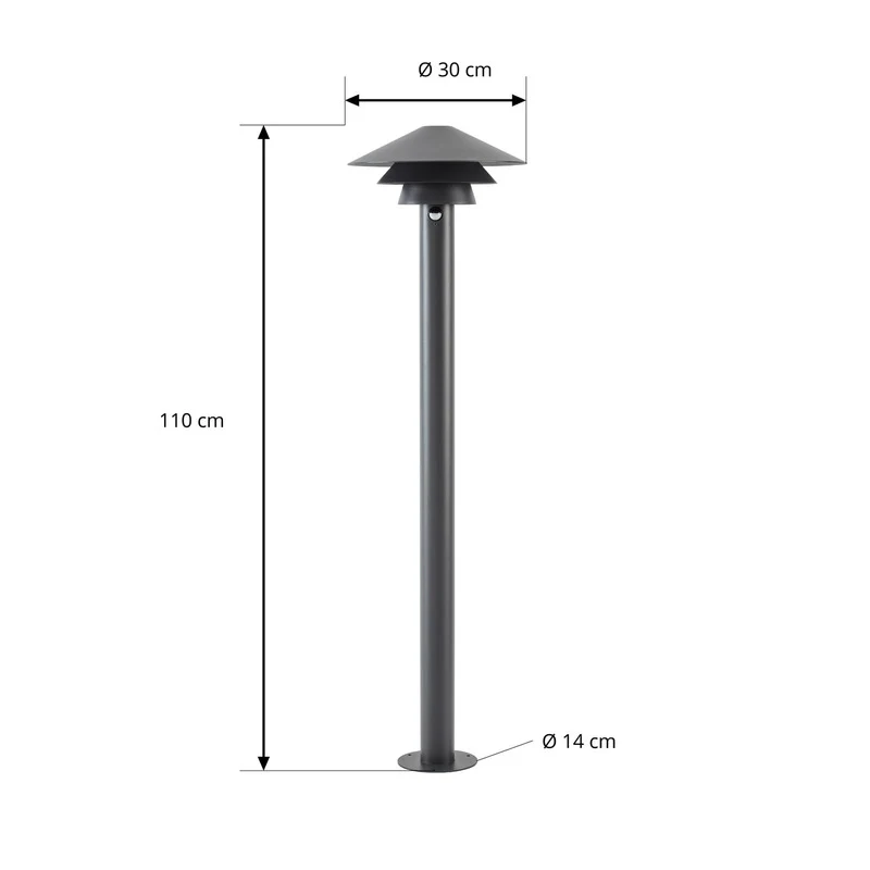 B-Ware Lucande Wegeleuchte Wegelampe LED Sensor anthrazit Aluminium 110 cm Außenlampe