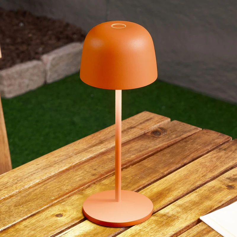 5x B-Ware Lindby Tischleuchte Tischlampe LED Akku orange dimmbar IP65 Kunststoff 5 STÜCK