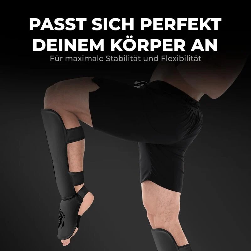 B-Ware FIGHTR Schienbeinschoner Kickboxing MMA Muay Thai idealer Schutz perfekt Größ M