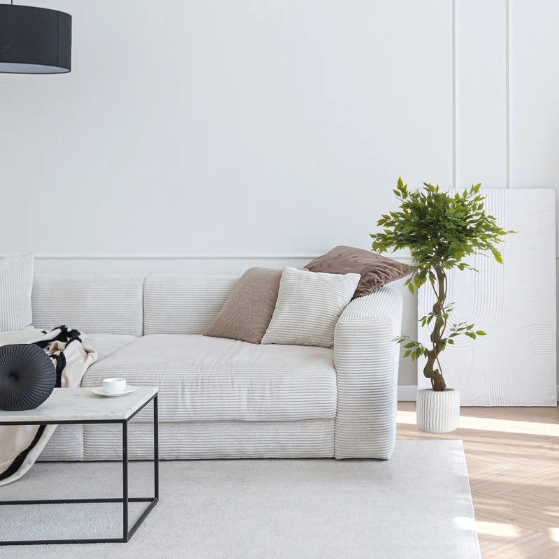 B-Ware hjh OFFICE Kunstpflanze Baum Ficus Benjamina 120 cm grün Kunststoff