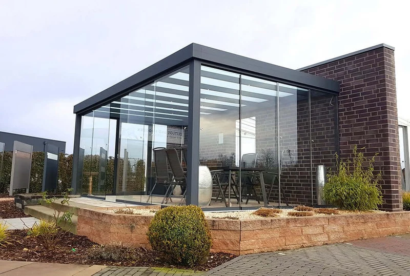 Terrassenüberdachung Flachdach 3x2,5m Freistehend Anthrazit