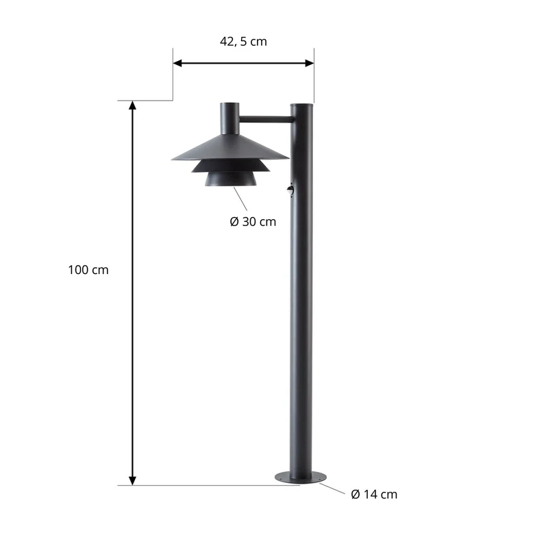 B-Ware Lucande Wegeleuchte Wegelampe LED Montaro Anthrazit Sensor Außenbereich H10532