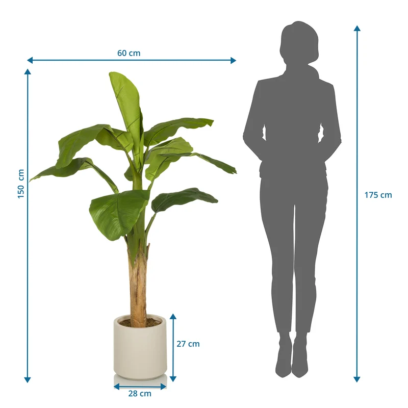 B-Ware hjh OFFICE BANANE I Kunstpflanze Kunstbaum Kunstbepflanzung 150 cm