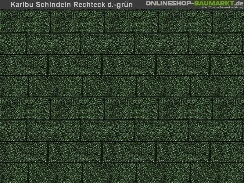 Karibu Dachschindeln Rechteck dunkelgrün 15 Pakete