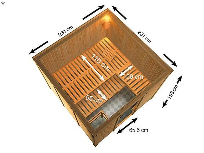 Karibu Sauna Arvika 68 mm