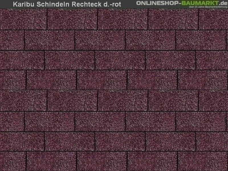 Karibu Dachschindeln Rechteck dunkelrot 19 Pakete