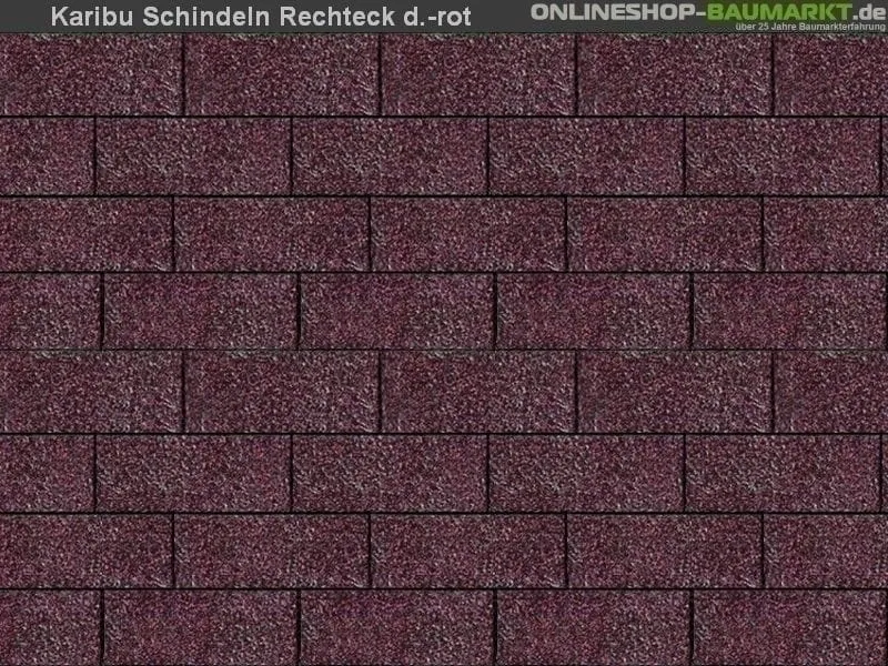 Karibu Dachschindeln Rechteck dunkelrot 17 Pakete