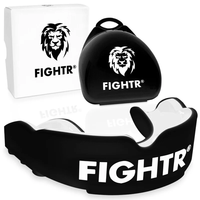 B-Ware FIGHTR Mundschutz Zahnschutz Sport-Mundschutz Boxen MMA Rugby schwarz Hygienebox