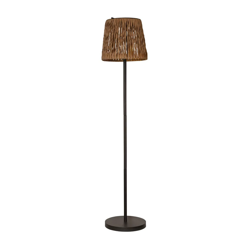 B-Ware STAR TRADING LED Stehlampe Solar Lampe Cesta braun schwarz Metall Kunststoff
