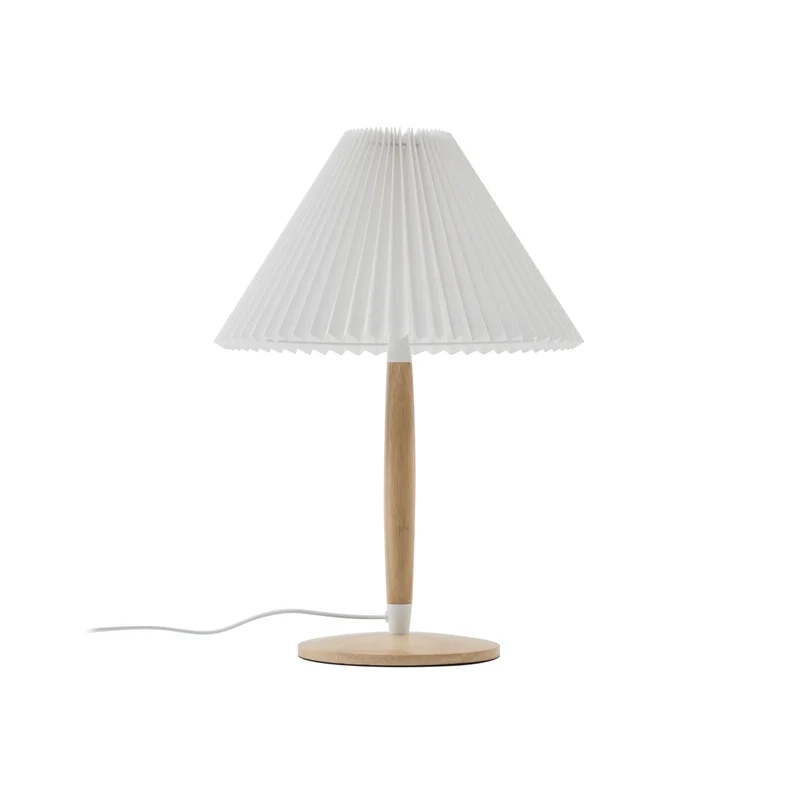 B-Ware Lucande Tischleuchte Leuchte Tischlampe Lampe Ellorin weiß Holz Ø 37 cm E27